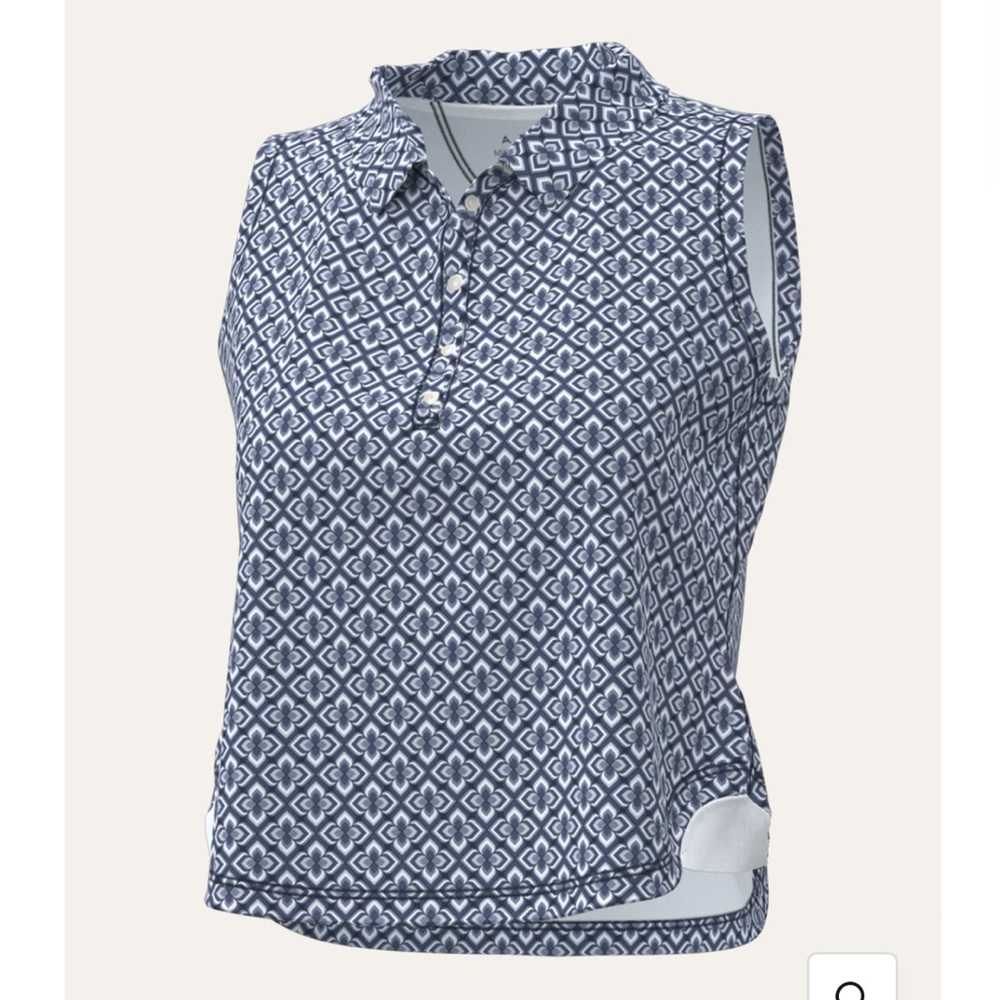 Sleeveless Cropped Polo With Self-Style Collar